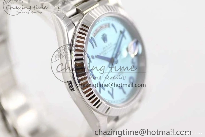 Good Copy Rolex Watches Steel Ice 40mm Best TWF 1:1 2357 SS Arabic A Comfortable Bracelet Edition 904L on Day SS Blue Date Dial 0118